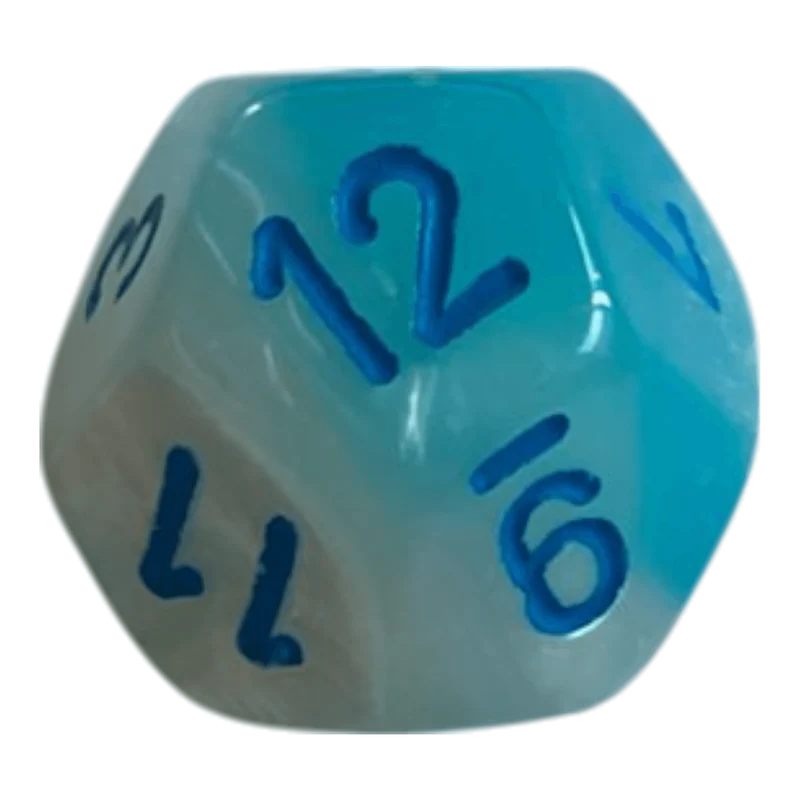 W12 Chessex Gemini Pearl Turquoise White/Blue