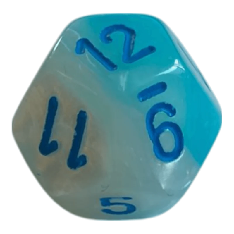 W12 Chessex Gemini Pearl Turquoise White/Blue