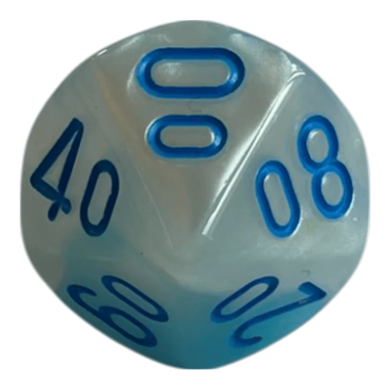W10-0 Chessex Gemini Pearl Turquoise White/Blue