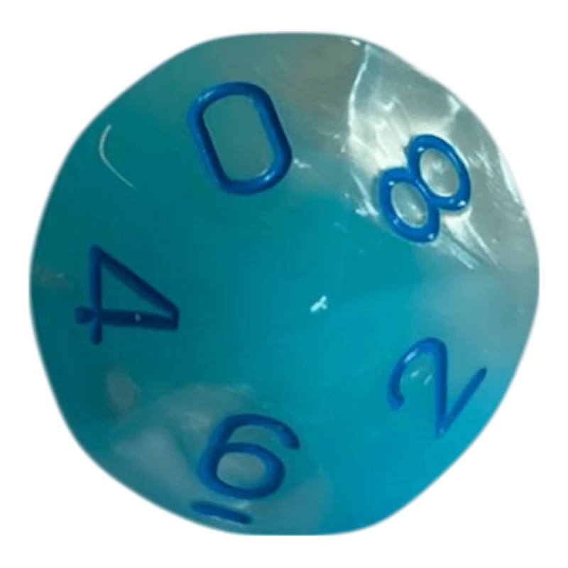 W10 Chessex Gemini Pearl Turquoise White/Blue