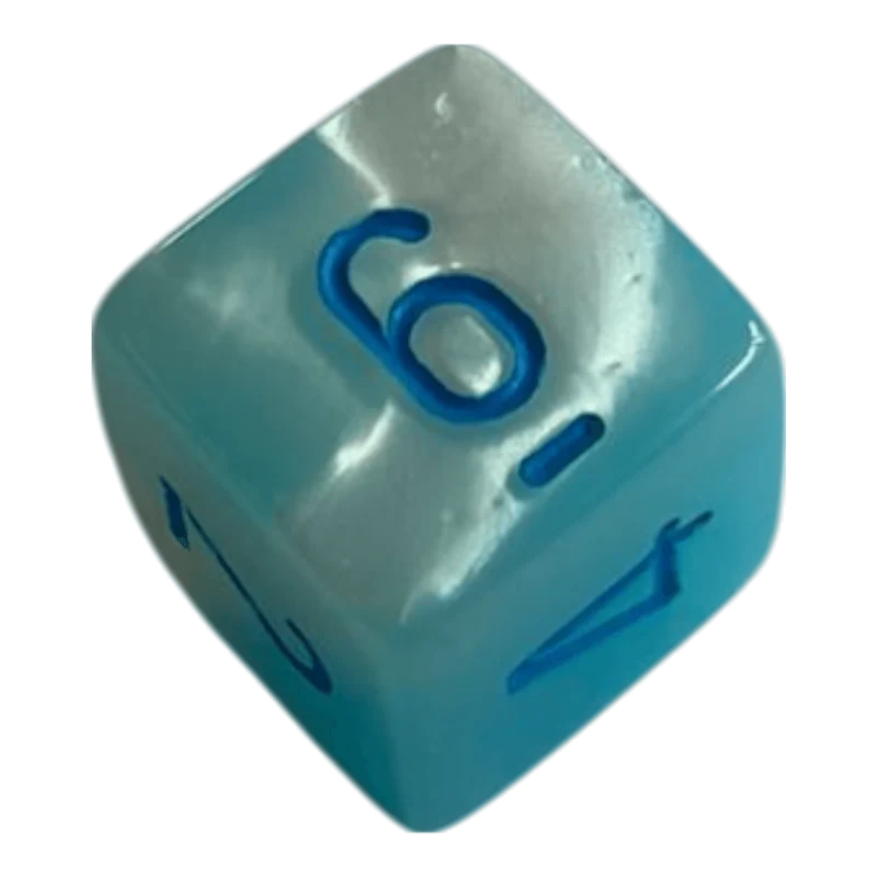 W6 Chessex Gemini Pearl Turquoise White/Blue