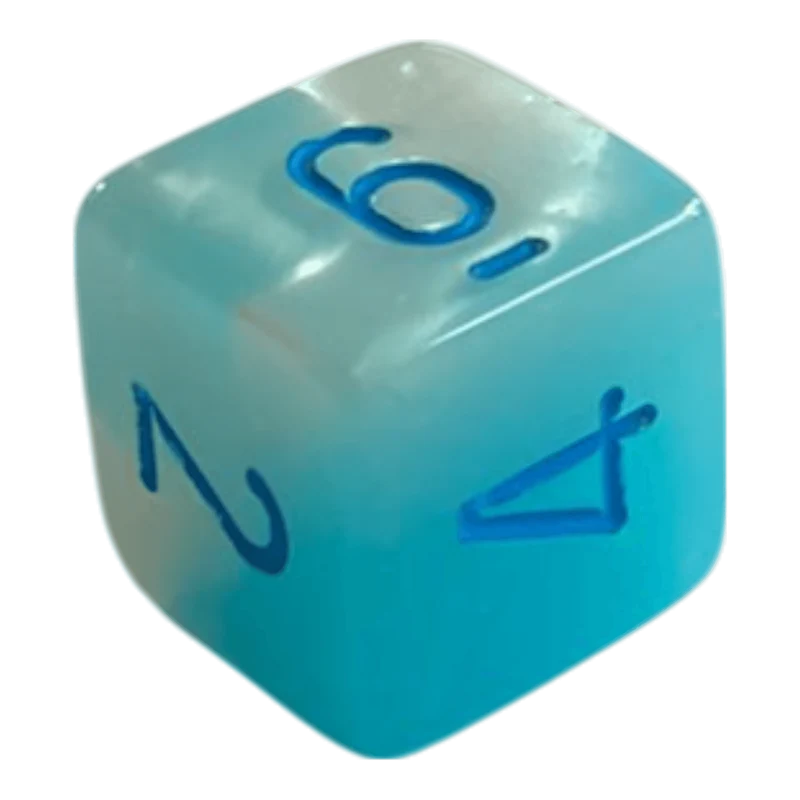 W6 Chessex Gemini Pearl Turquoise White/Blue