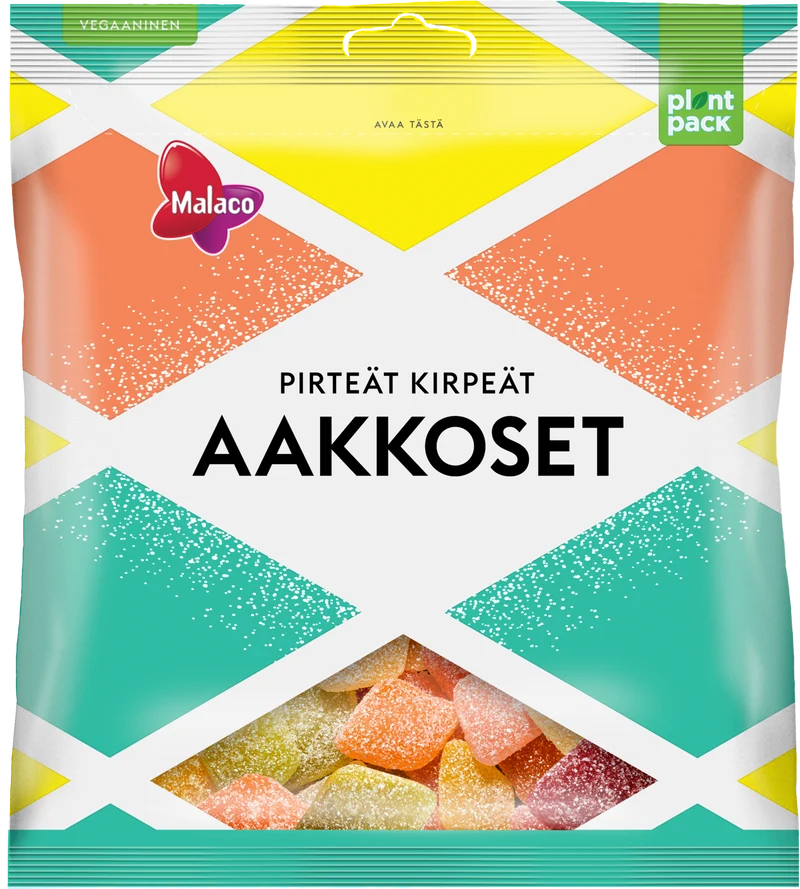 Malaco Aakkoset Pirteät Kirpeät makeissekoitus 280g
