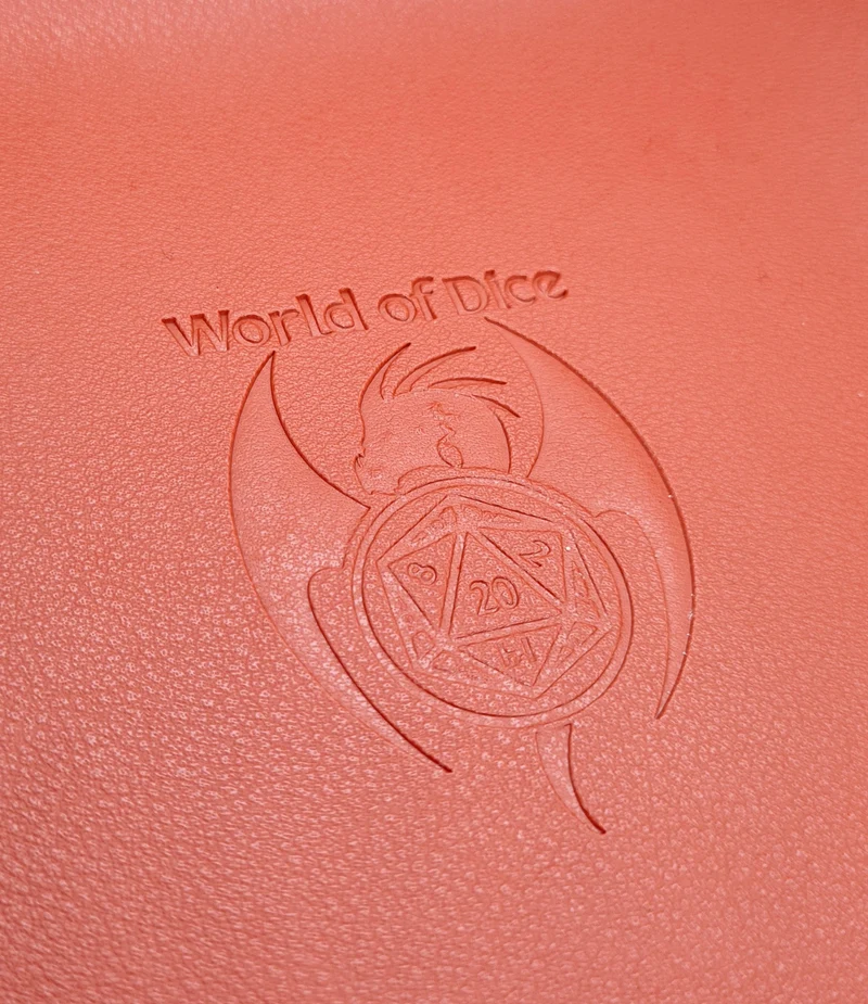 Würfelteller Kunstleder rotbraun