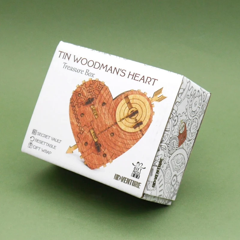 TIN WOODMANS HEART - schöne Knobelbox