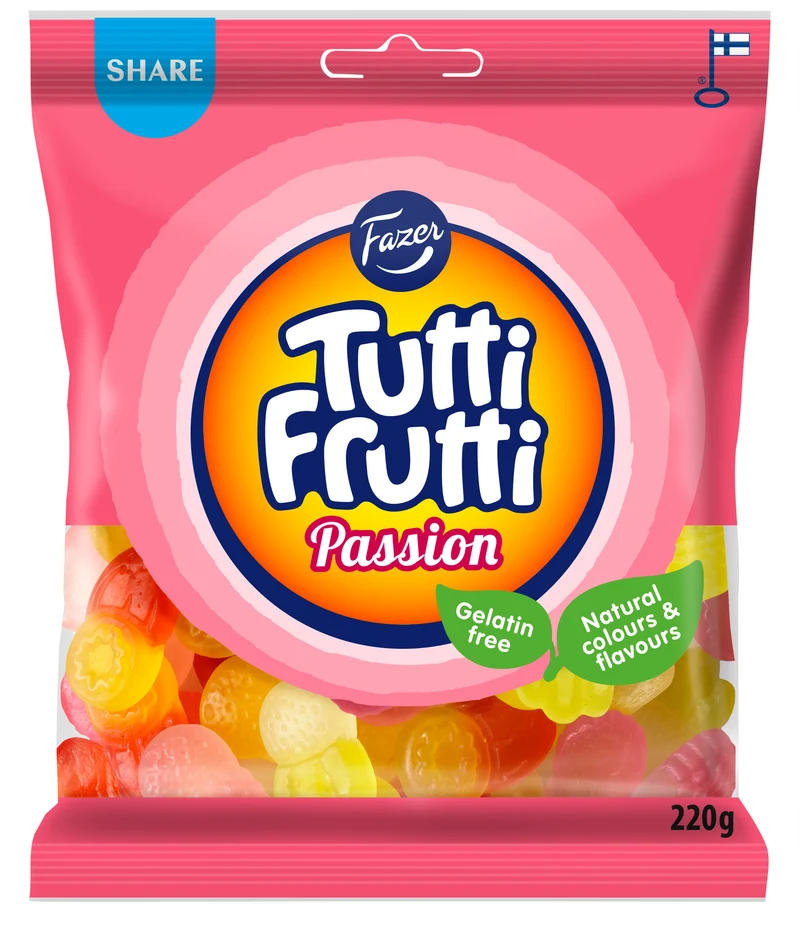 Fazer Tutti Frutti Passion karkkipussi 220g