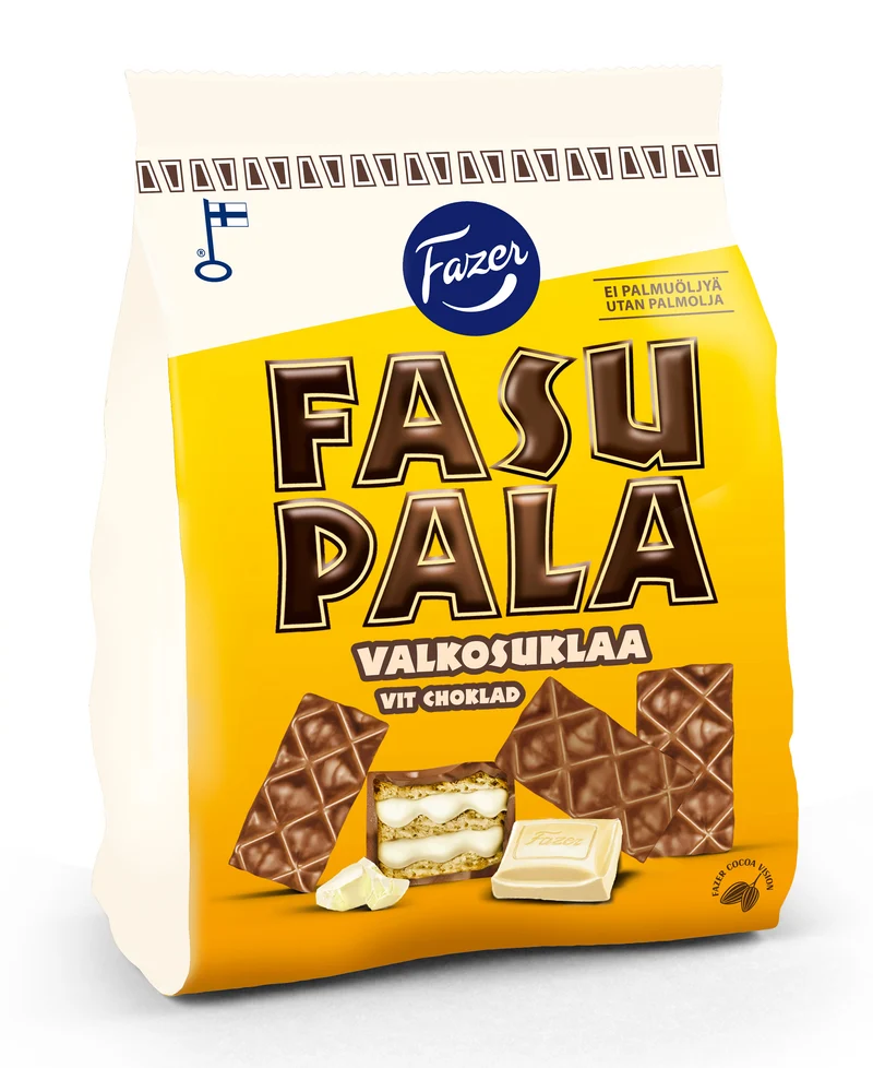 Fazer Fasupala Valkosuklaa vohvelikeksi 199g