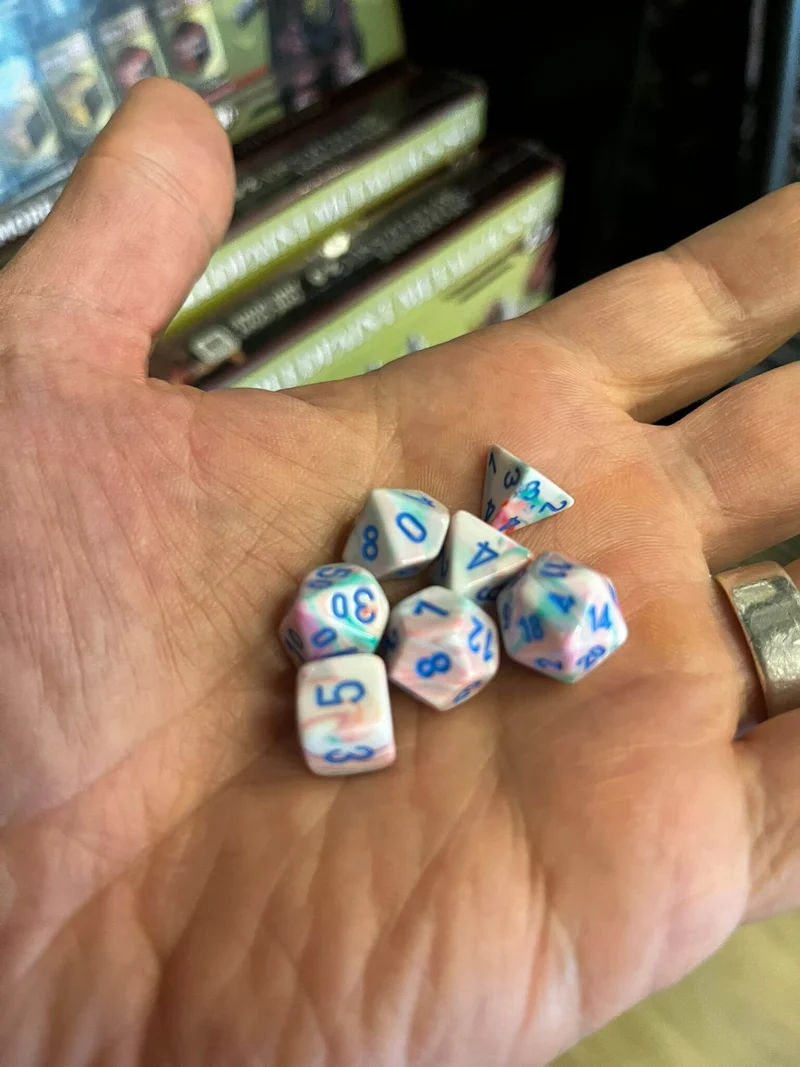 Chessex Festive Pop Art/Blue 7er MINI Set