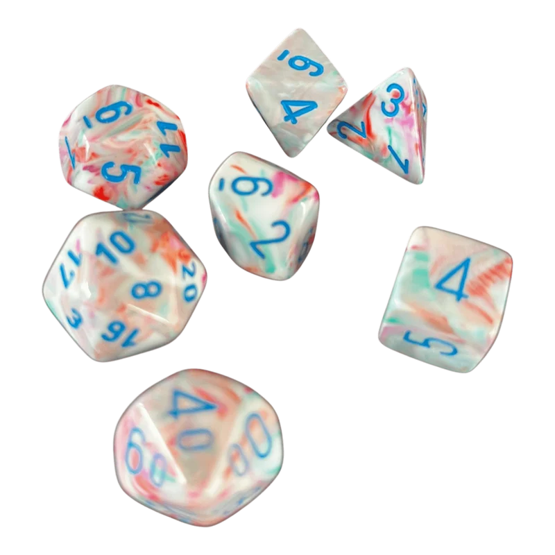 Chessex Festive Pop Art/Blue 7er Set