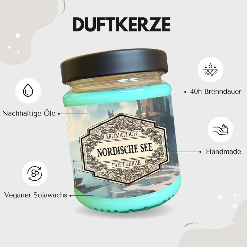 Duftkerze Nordische See mit Überraschungswürfel