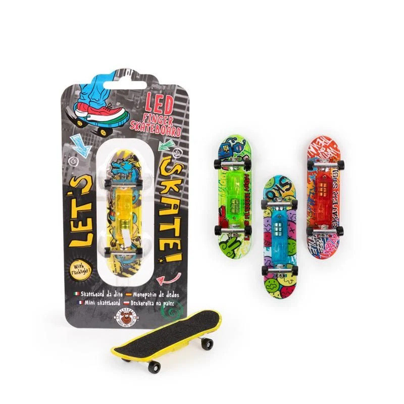 LED Finger-Skateboard – beleuchtetes Mini-Skateboard, 4-fach sortiert