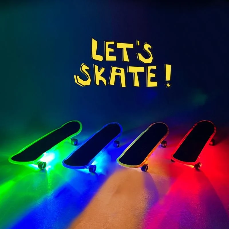 LED Finger-Skateboard – beleuchtetes Mini-Skateboard, 4-fach sortiert