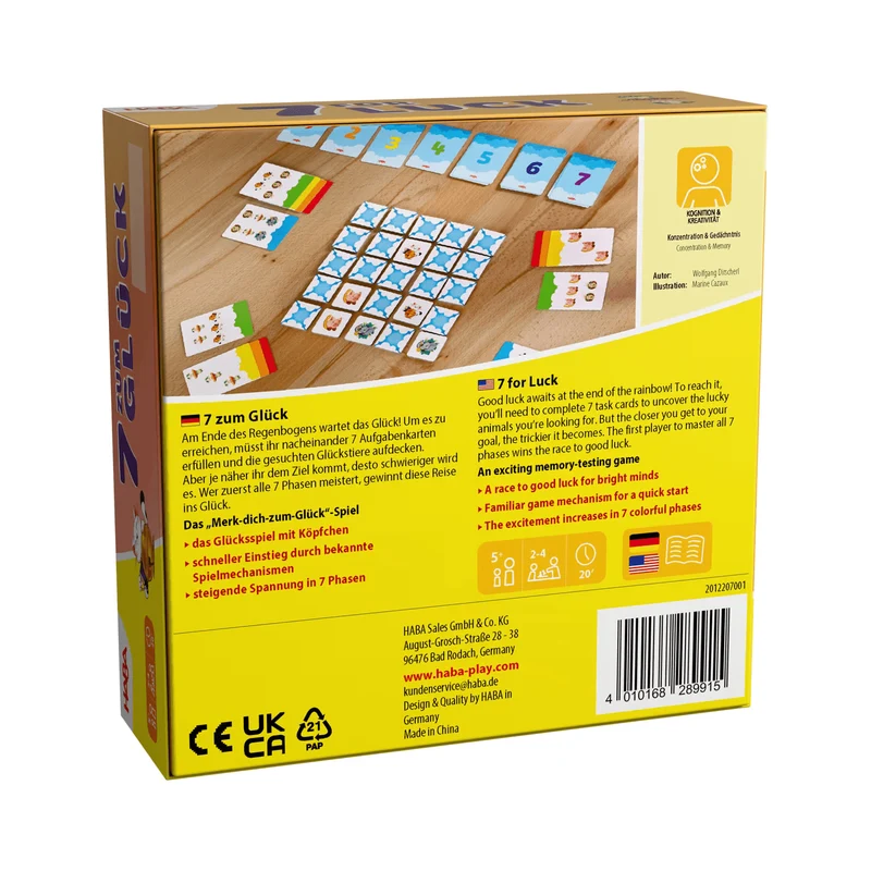 HABA 7 zum Glück – Gesellschaftsspiel mit Köpfchen