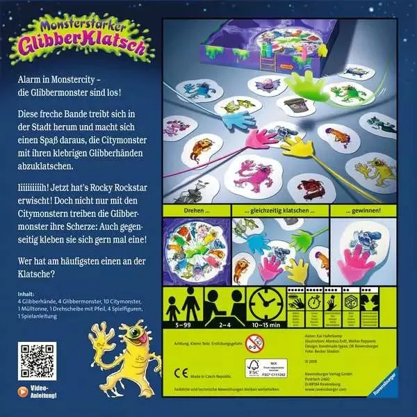 Ravensburger Monsterstarker GlibberKlatsch – Reaktionsspiel ab 5 Jahren