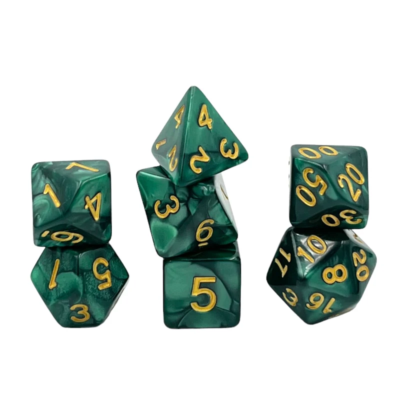 7-teiliges RPG Würfelset Pearl: Forest Green