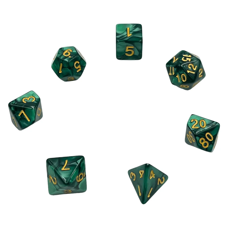 7-teiliges RPG Würfelset Pearl: Forest Green