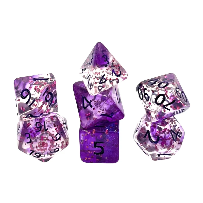 7-teiliges RPG Würfelset Confetti: Violet Sulfer