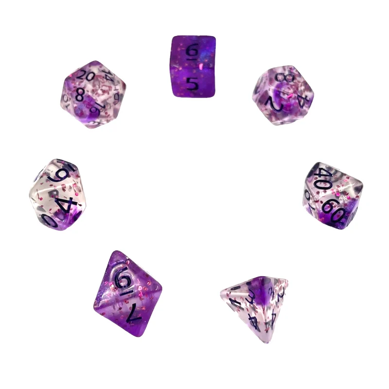 7-teiliges RPG Würfelset Confetti: Violet Sulfer