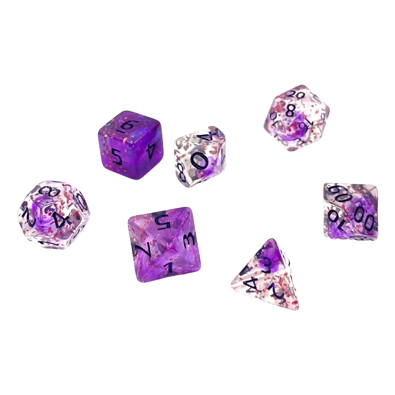 7-teiliges RPG Würfelset Confetti: Violet Sulfer