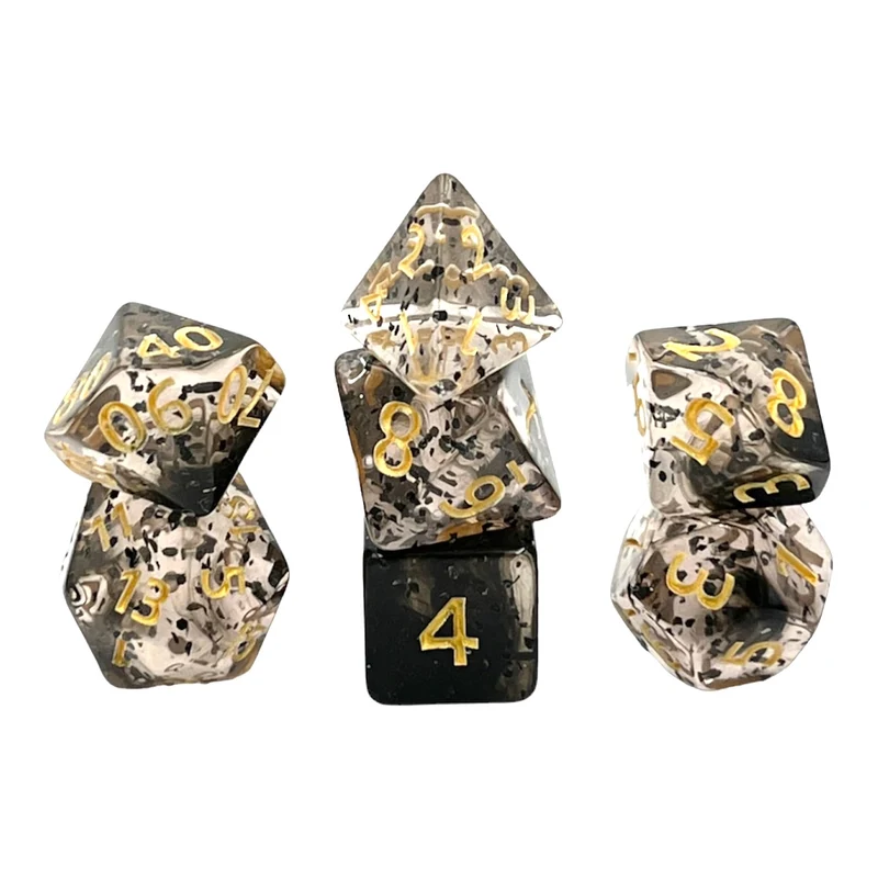 7-teiliges RPG Würfelset Confetti: Black Sulfer