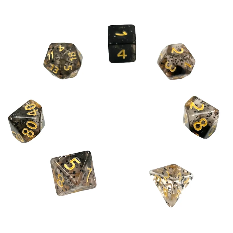 7-teiliges RPG Würfelset Confetti: Black Sulfer