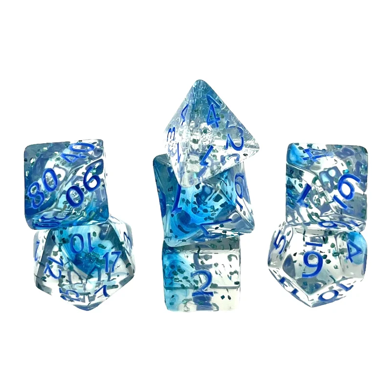7-teiliges RPG Würfelset Confetti: Blue Sulfer