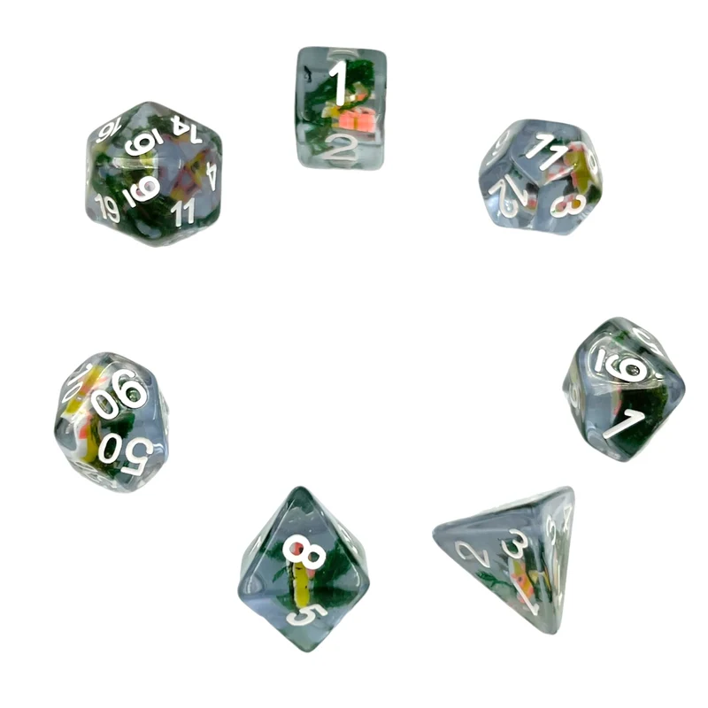 7-teiliges RPG Würfelset Transparent: Koi