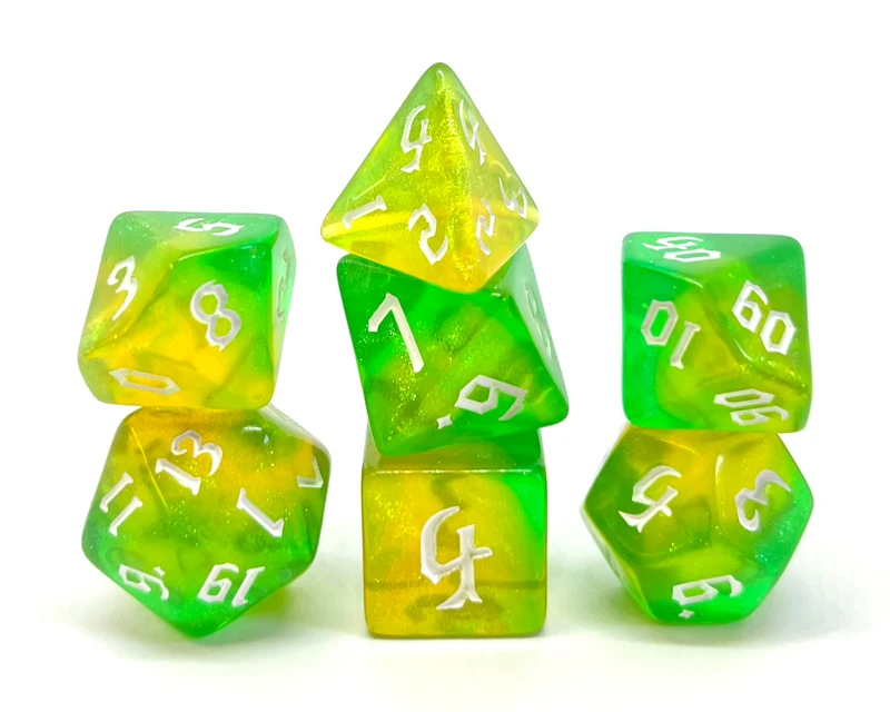 7-teiliges RPG Würfelset Galaxy: Yellow Opalit