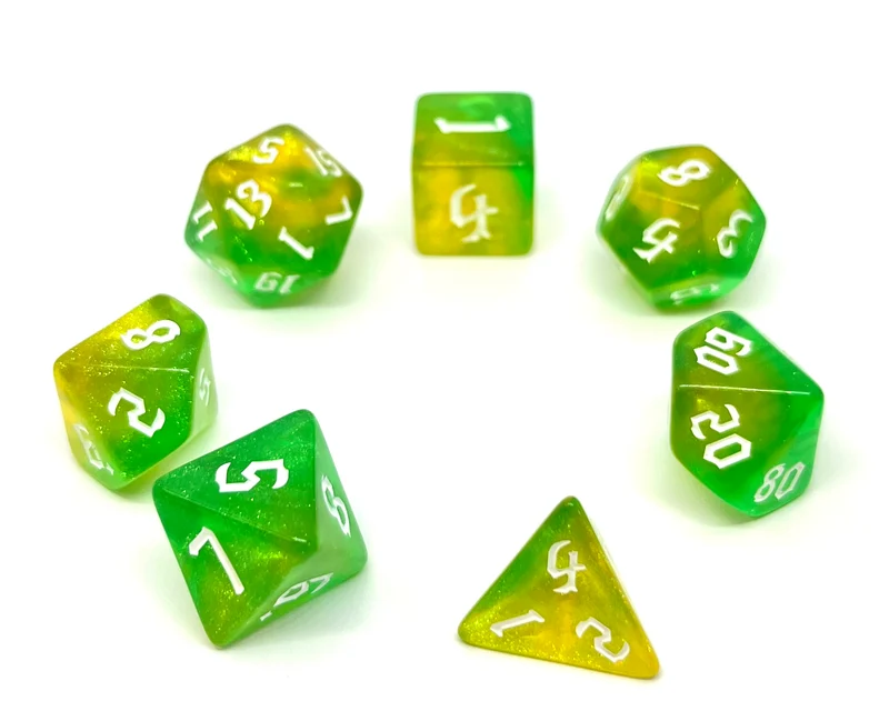 7-teiliges RPG Würfelset Galaxy: Yellow Opalit