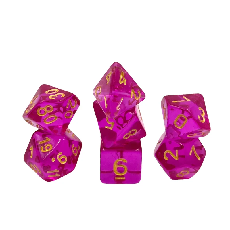 7-teiliges RPG Würfelset Transparent: Bollywood