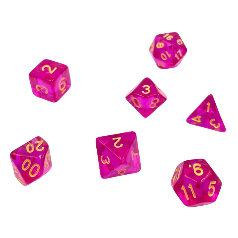 7-teiliges RPG Würfelset Transparent: Bollywood