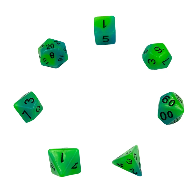 7-teiliges RPG Würfelset Glow: Swirl Grape