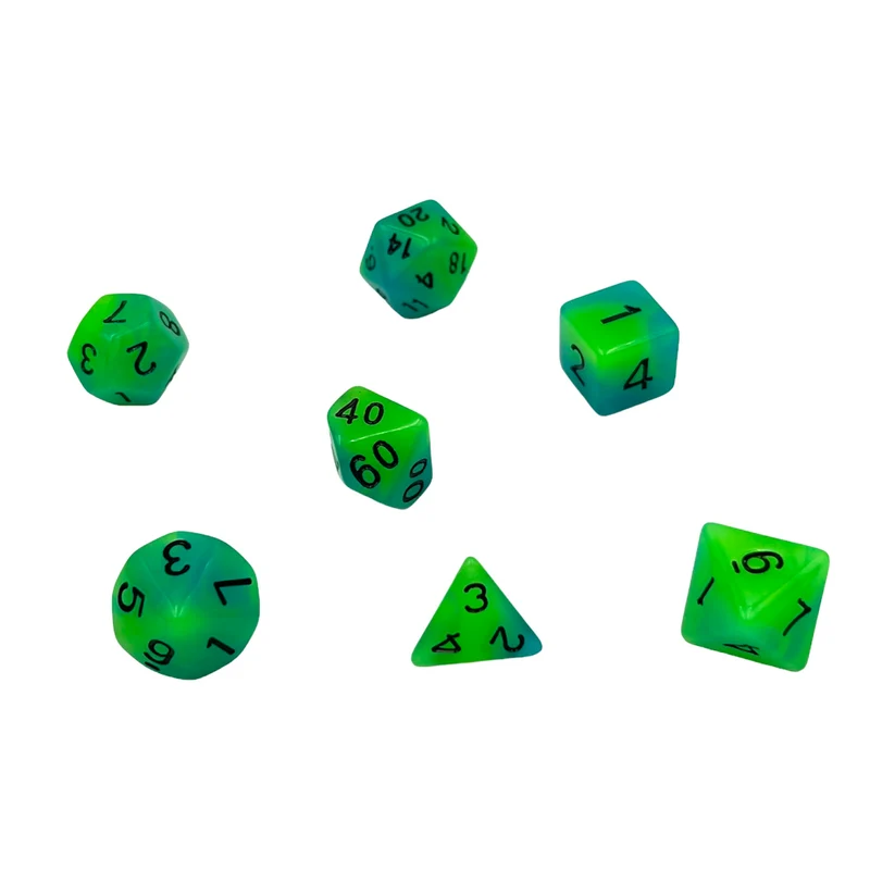 7-teiliges RPG Würfelset Glow: Swirl Grape