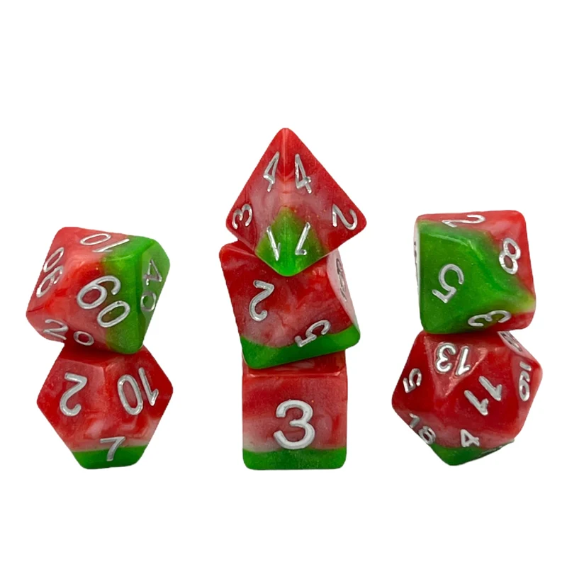 7-teiliges RPG Würfelset Mehrfarbig: Creamy Melone