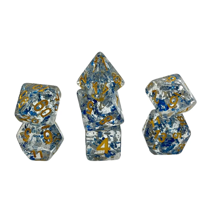7-teiliges RPG Würfelset Confetti: Blue Flakes
