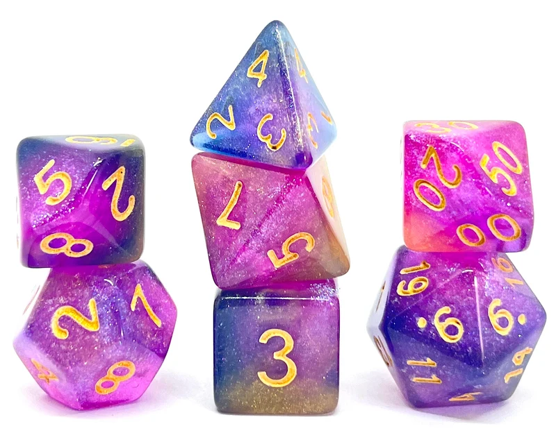 7-teiliges RPG Würfelset Galaxy: Rainbow