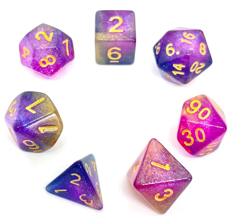 7-teiliges RPG Würfelset Galaxy: Rainbow