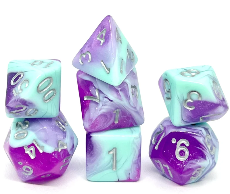 7-teiliges RPG Würfelset Mehrfarbig: Blueberry Cheesecake