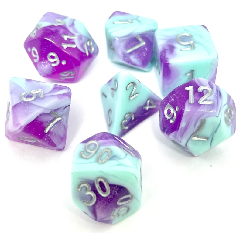 7-teiliges RPG Würfelset Mehrfarbig: Blueberry Cheesecake