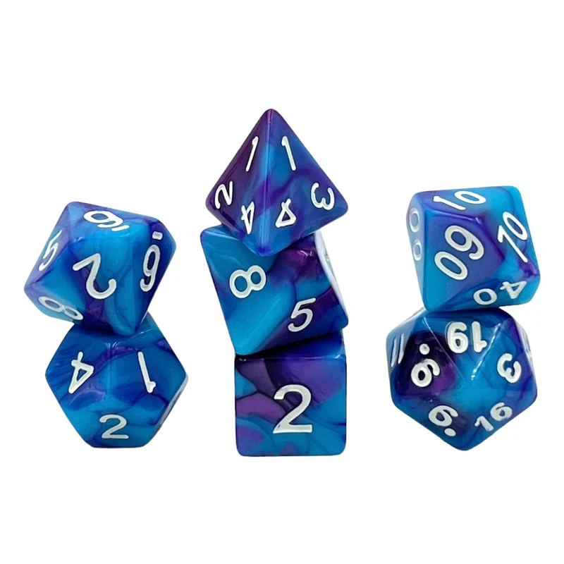 7-teiliges RPG Würfelset Mehrfarbig: Racing Blueberry