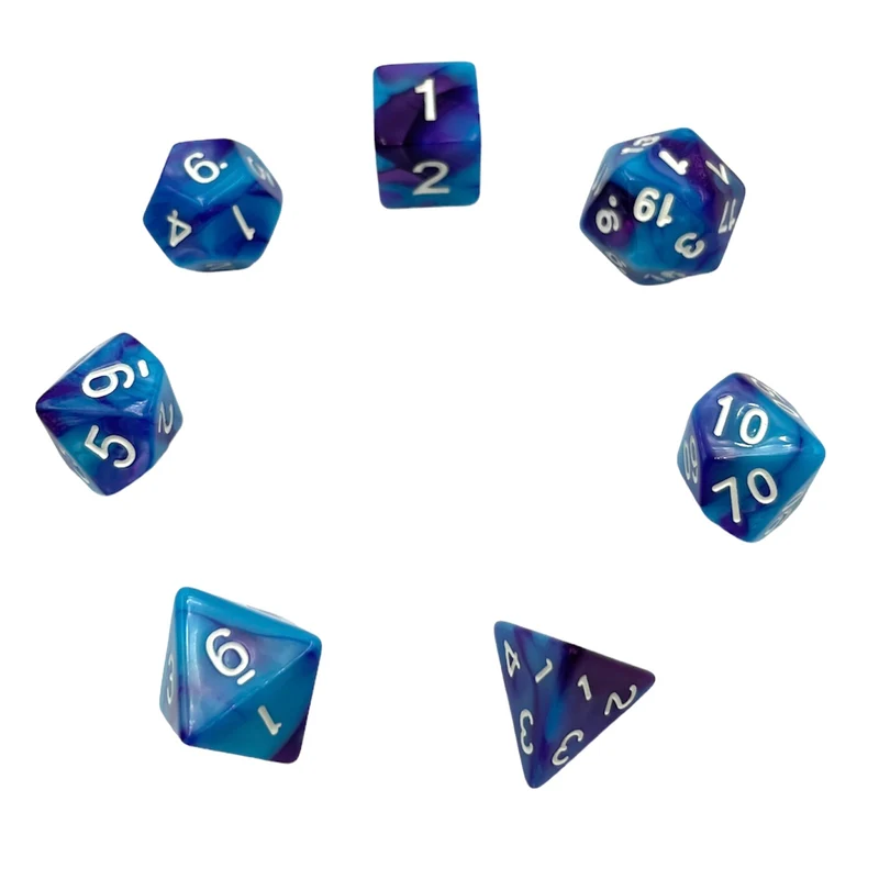 7-teiliges RPG Würfelset Mehrfarbig: Racing Blueberry