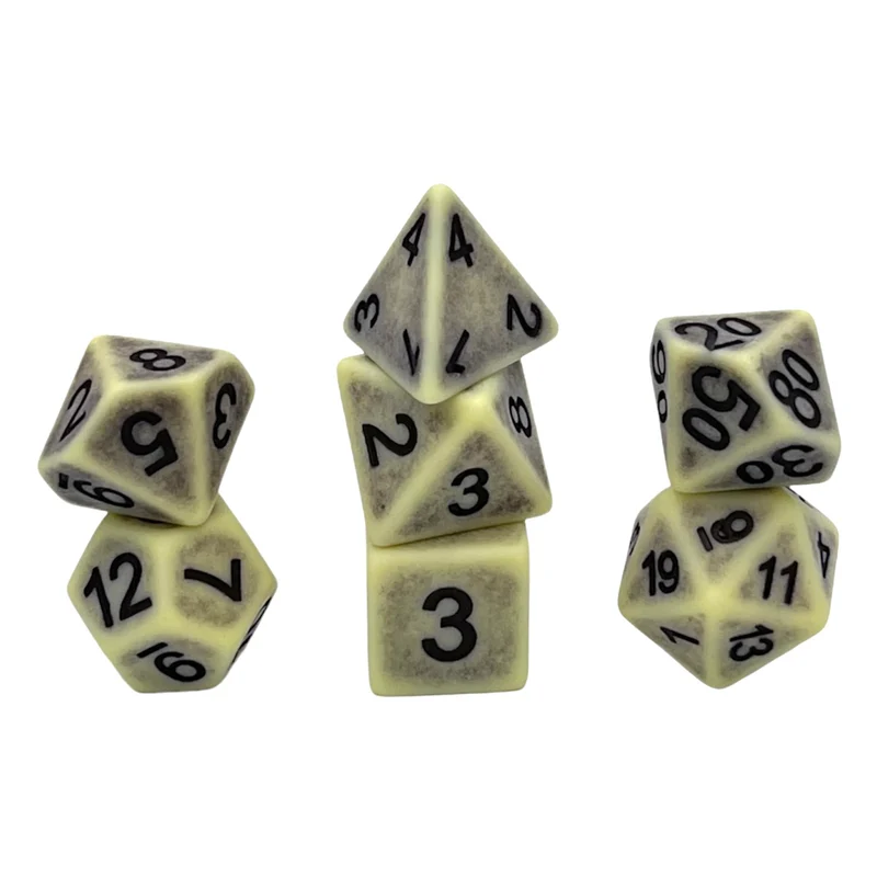 7-teiliges RPG Würfelset Ancient: Yellow Apatite