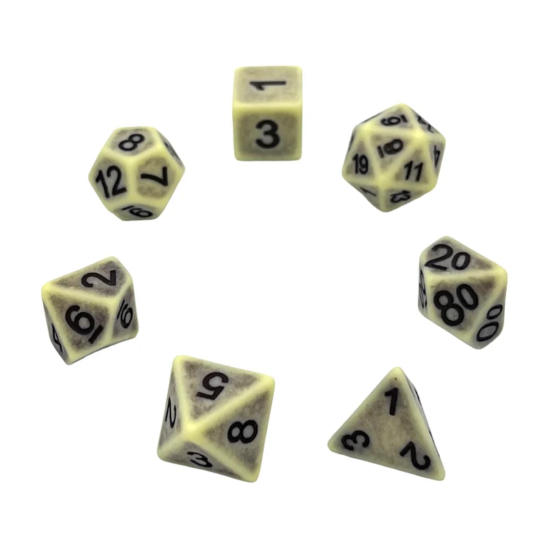 7-teiliges RPG Würfelset Ancient: Yellow Apatite