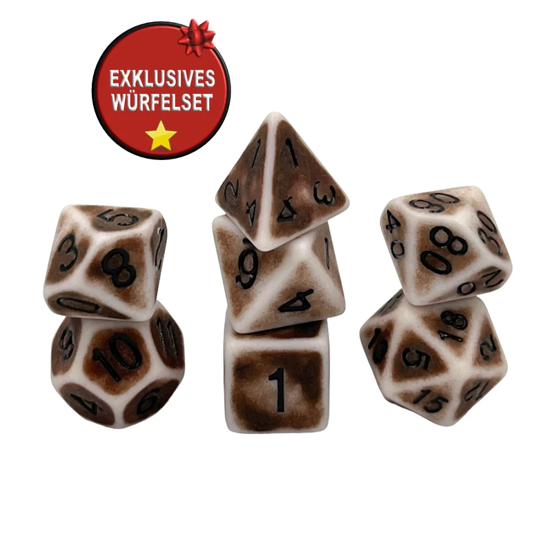 7-teiliges RPG Würfelset Ancient: Crafts Brown