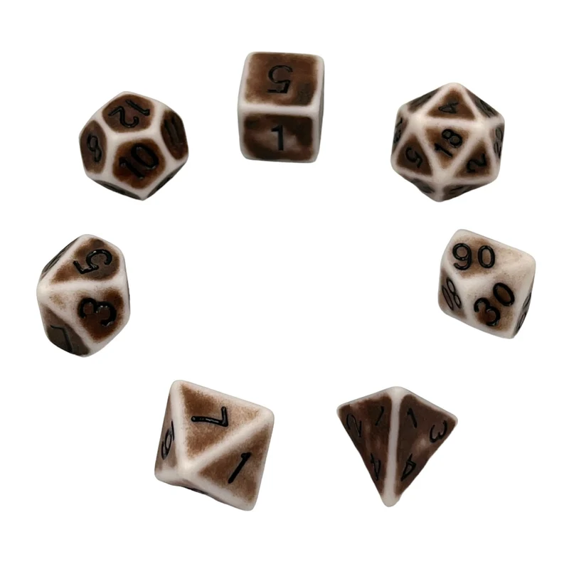 7-teiliges RPG Würfelset Ancient: Crafts Brown