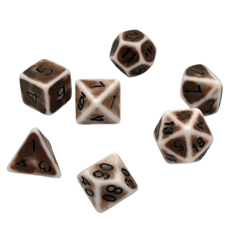 7-teiliges RPG Würfelset Ancient: Crafts Brown