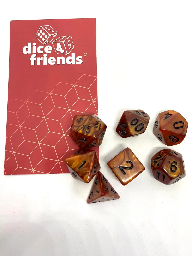 7-teiliges RPG Würfelset Candysweet: Marzapane
