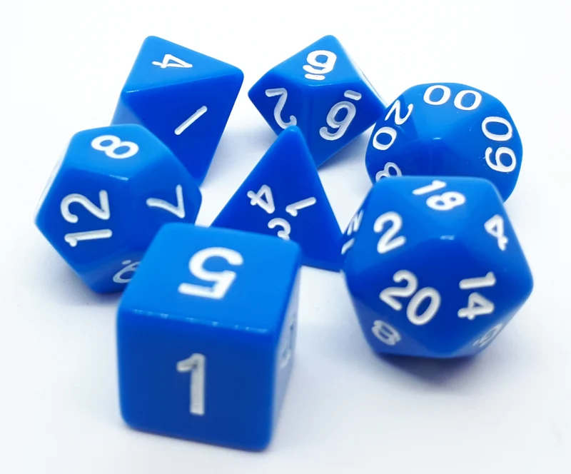 7-teiliges RPG Würfelset Opaque: Blue