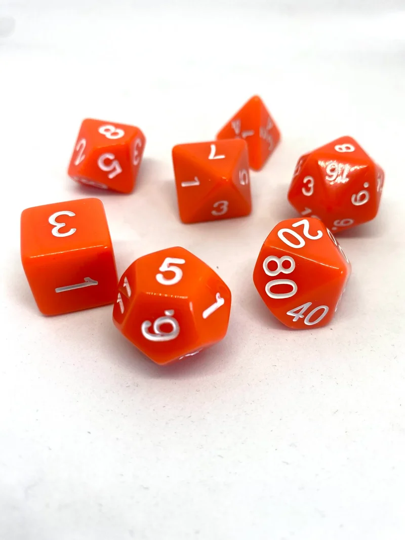 7-teiliges RPG Würfelset Opaque: Orange