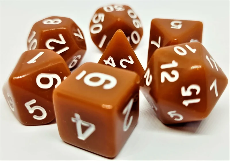 7-teiliges RPG Würfelset Opaque: Brown